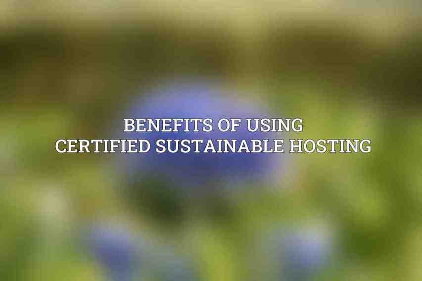 Benefits of Using Certified Sustainable Hosting