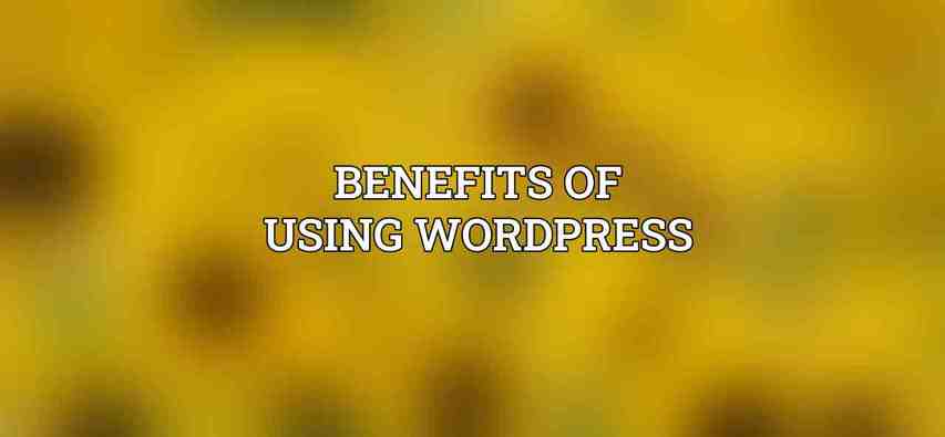 Benefits of Using WordPress