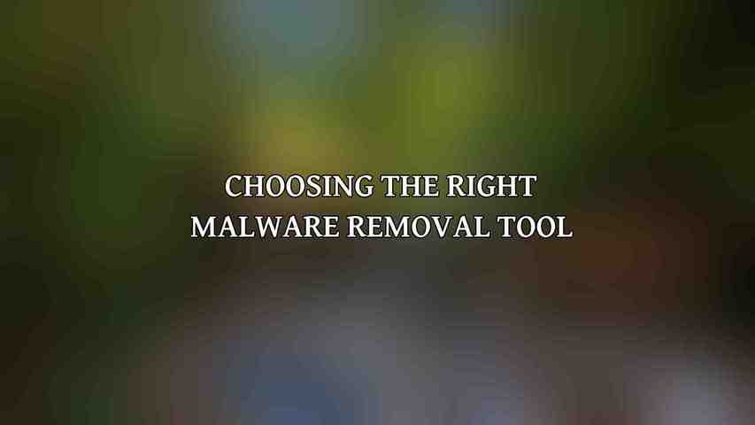 Choosing the Right Malware Removal Tool