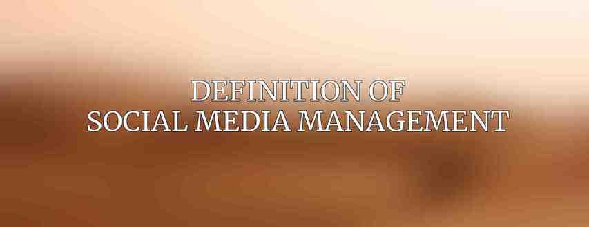 Definition of Social Media Management