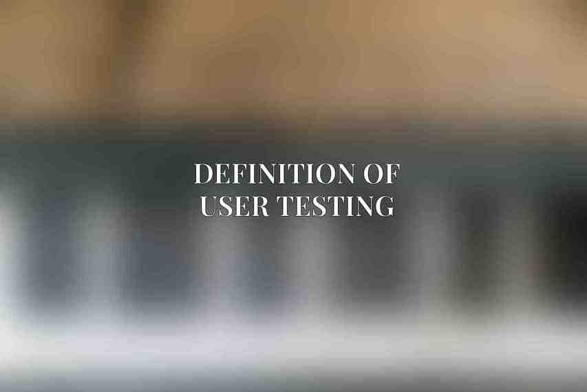 Definition of User Testing
