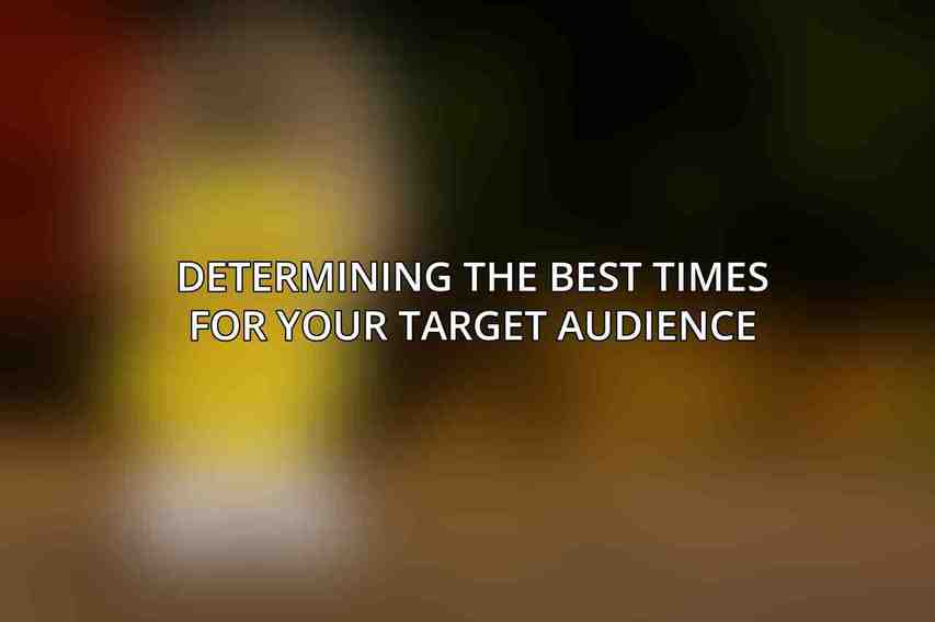 Determining the Best Times for Your Target Audience