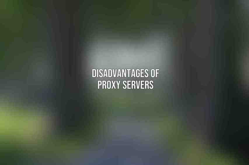 Disadvantages of Proxy Servers
