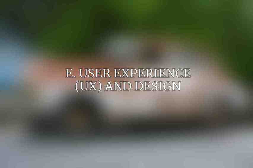 E. User Experience (UX) and Design