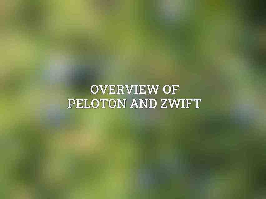 Overview of Peloton and Zwift