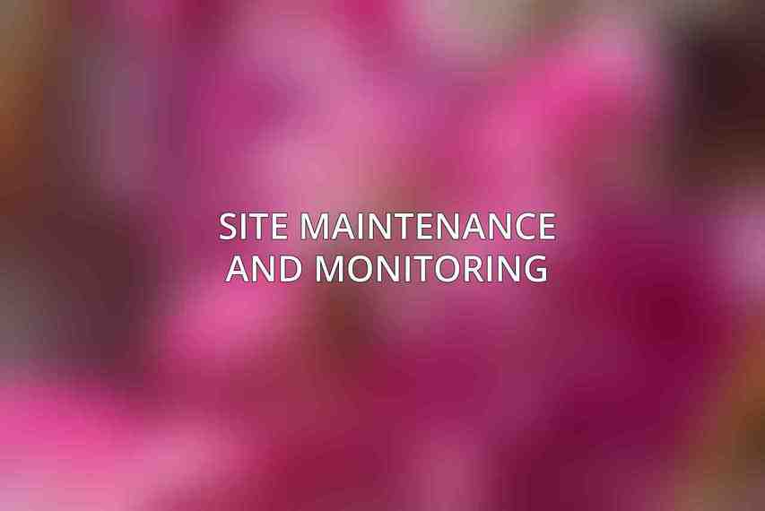 Site Maintenance and Monitoring
