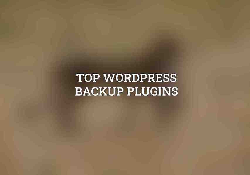 Top WordPress Backup Plugins