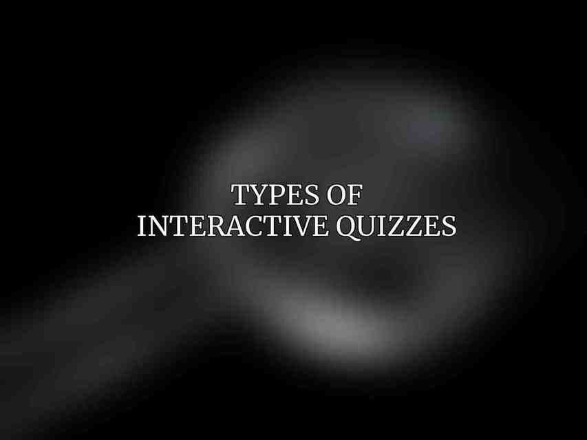 Types of Interactive Quizzes
