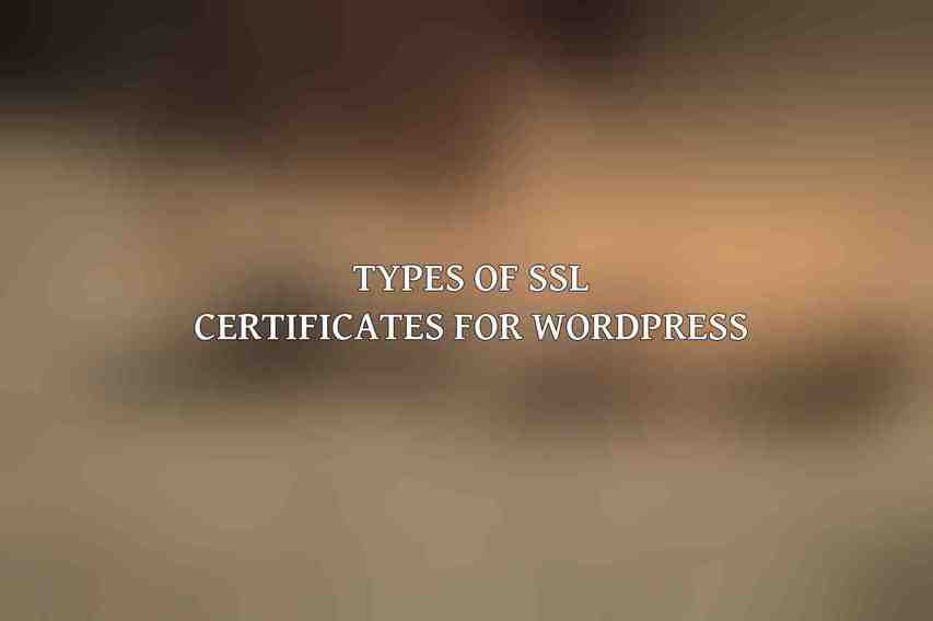 Types of SSL Certificates for WordPress