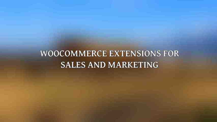 WooCommerce Extensions for Sales and Marketing