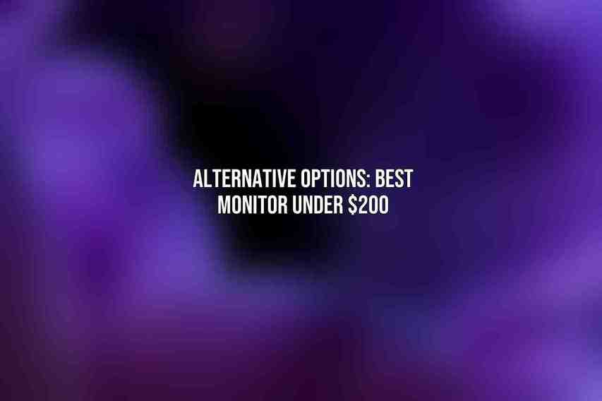 Alternative Options: Best Monitor Under $200