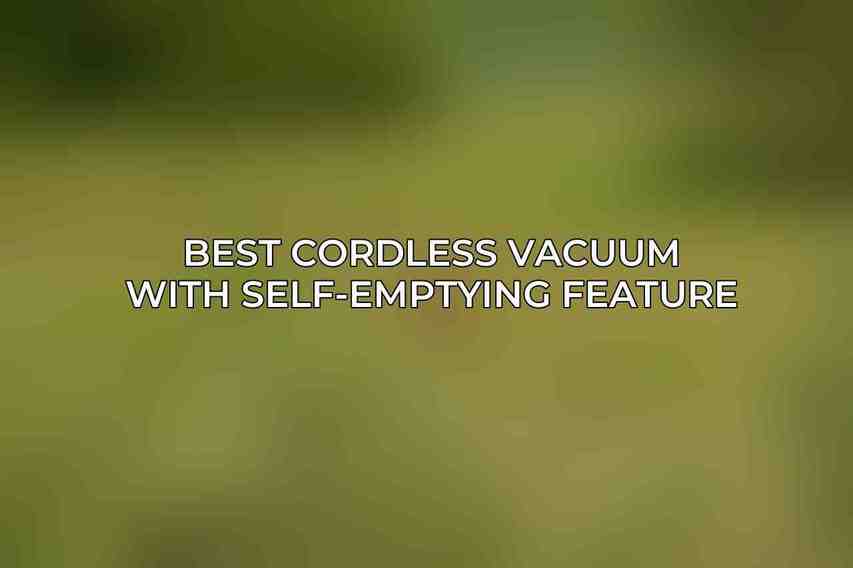 Best Cordless Vacuum with Self-Emptying Feature: