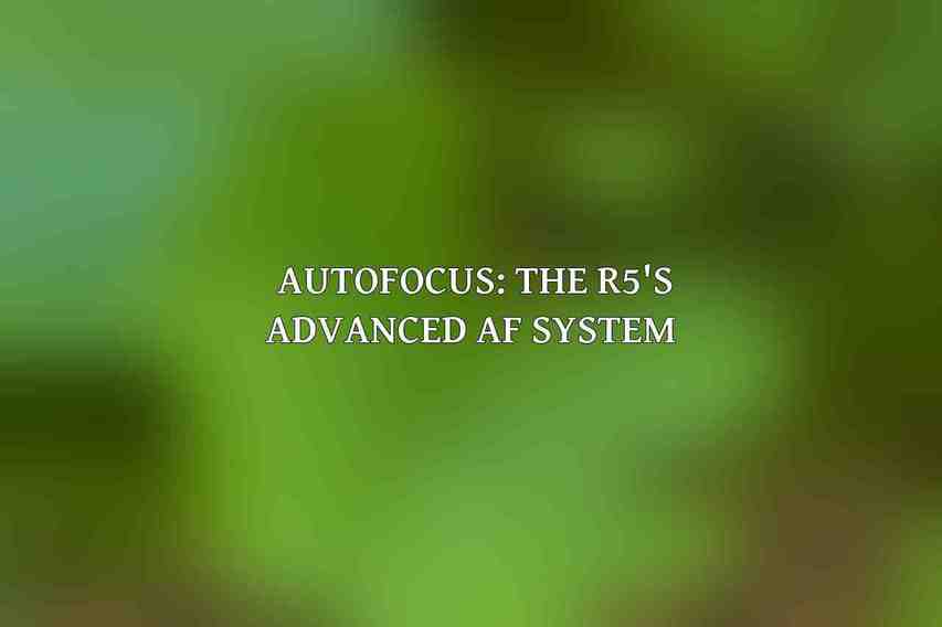 Autofocus: The R5's Advanced AF System 