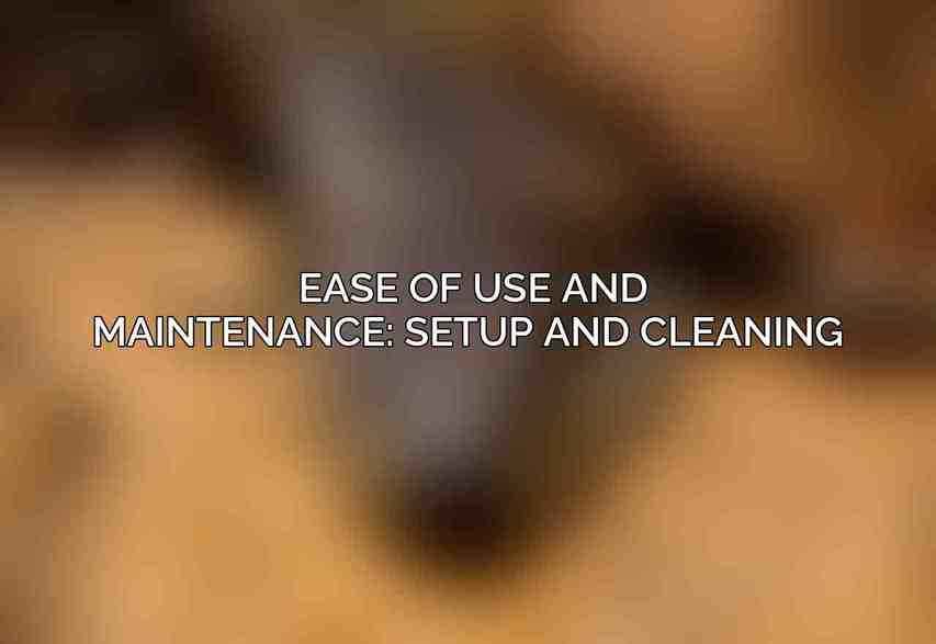 Ease of Use and Maintenance: Setup and Cleaning 