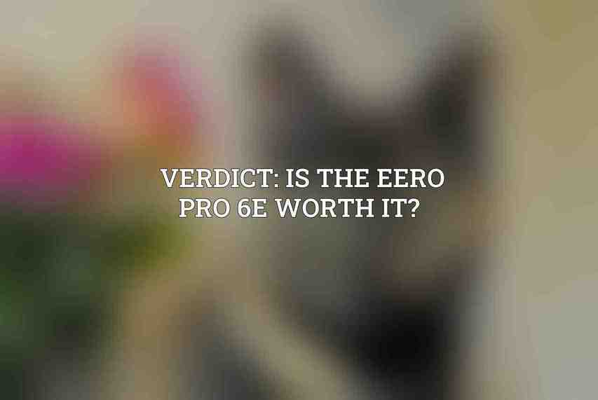 Verdict: Is the Eero Pro 6E Worth It? 